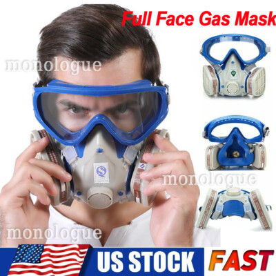 #ad Gas Face Mask Respirator Painting Spraying Filter Safety Chemical Air Protection $12.59