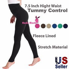 Women High Waist Fleece Lined Thick Brushed Footless Leggings Pants