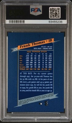 PSA 10 GEM MINT 1998 FINEST POWER ZONE FRANK THOMAS #P20 WHITE SOX