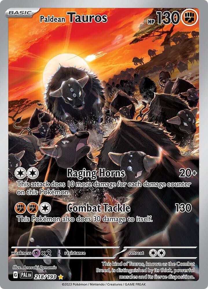 Pokemon Card - Paldean Tauros Paldea Evolved 218/193 Illustration Rare