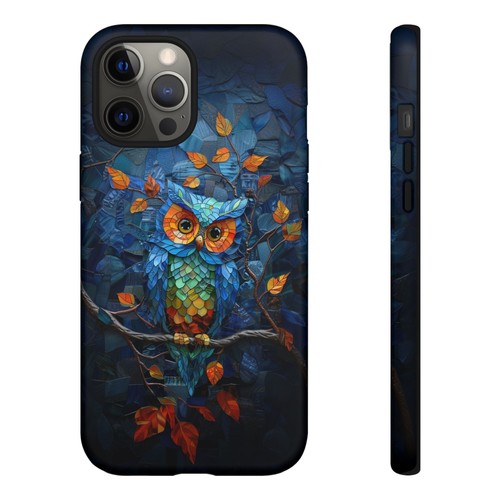 Blue Owl Bird Stained Glass Phone Case for iPhone, Samsung Galaxy, Pixel - 第 107/119 張圖片