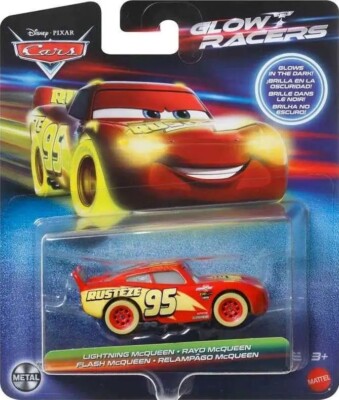 LIGHTNING MCQUEEN - Glow in the Dark Flash Rayo - Racers Disney Cars 1:55 Mattel