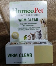 😸🐶🦜Lot Of 3 HomeoPet WRM Clear Natural Worm Treatment FREE SHIP