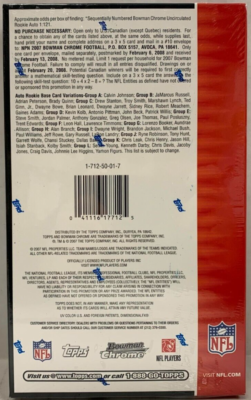 2007 BOWMAN CHROME NFL FOOTBALL HOBBY BOX 18 PACKS ADRIAN PETERSON