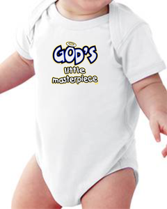 Infant Creeper Bodysuit One Piece T Shirt God S Little Masterpiece K 424 Ebay