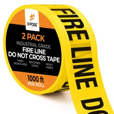 2pk Fire Line Do Not Enter Tape Roll - 2 Rolls - 1000 Ft x 3 Inch Wide Each