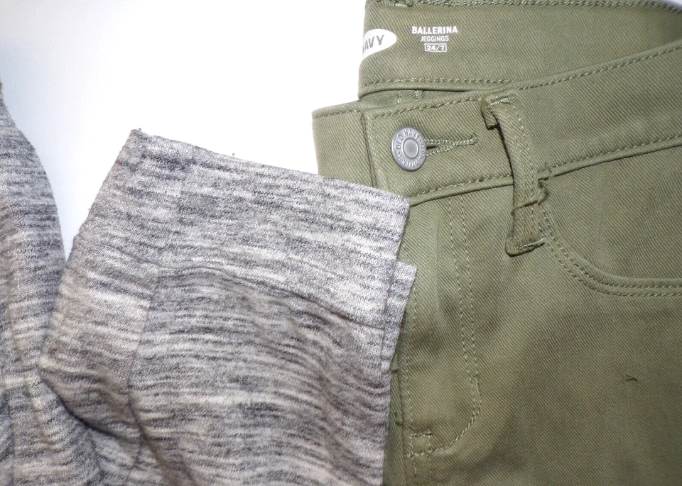 2 Niñas Pantalón Viejo Azul Marino Verde 14R Jegging Cat&Jack XL 14-16 Carbón Pantalones de Sudadera R1 Foto 2 de 4