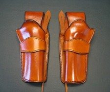 Leather Holsters, Pair , SASS, fits Ruger 5 1/2", New Vaqueros or Colt Clones
