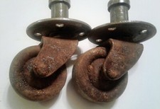 1900's Vintage Piano Casters Wheels Roller Bearing Swivel Steel Wheels 1.3/4"