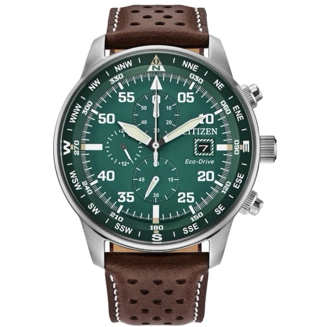 Citizen Eco-Drive Sport Brycen Mens 44mm Chronograph Green Dial