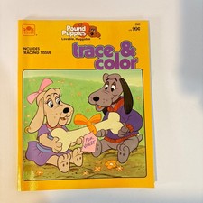 Vintage Pound Puppies Trace Color Book Golden 1980s Unused Retro Coloring Book