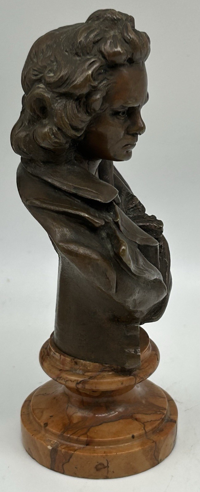 J Kalmar Bronze Sculpture Beethoven, Droits Reserves, Austria, Marble Base, 1890