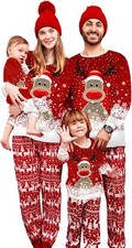 OAKFashion Christmas Family Pajamas Holiday Christma Pajama Family Matching Pjs