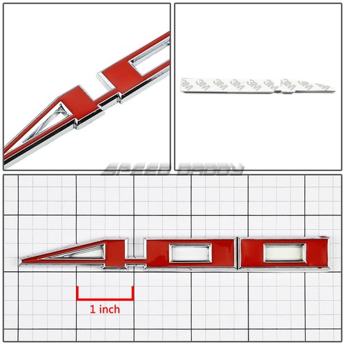 METAL BUMPER TRUNK GRILL EMBLEM DECAL STICKER LOGO BADGE CHROME/RED SBC 400 6.6 - Picture 2 of 2