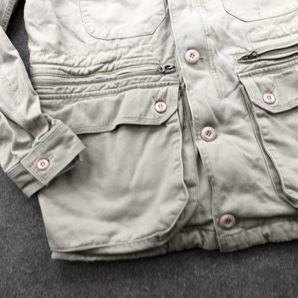 French Connection FCUK Jacket Mens Medium Hooded Utility Workwear FGU Pockets - Image 3 of 4