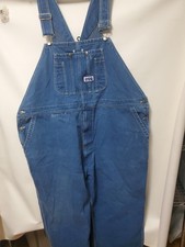 Big Smith Overalls Mens 52x30 Blue Denim Bib Workwear Farmer Carpenter