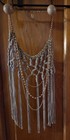 vintage gray and copper chain Statement Tassel Choker/necklace Macrame/crochet — photo 1