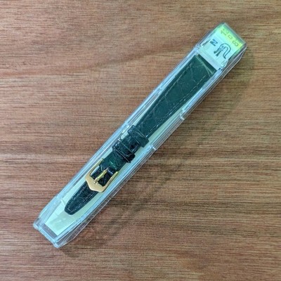 12MM LADIES WATCH BAND HIRSCH MADE IN AUSTRIA ANTIALLERGY REPTIL BLACK COLOR