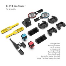 14 in 1 Sports Accessories Bundle for Nintendo Switch - Stand, Grips, Wheels