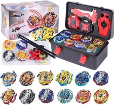AIBREAY Battling Top Burst Set 12 Tops 3 Launchers Grip