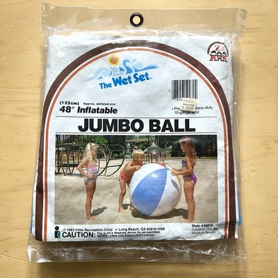 Vintage The Wet Set 48'' Inflatable Jumbo Beach Ball 1983 NEW in Package