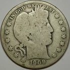 1909-P Barber Silver Half Dollar 50C G04 - Tough Date - $40 Book Value