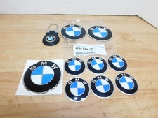  BMW LEATHER ENAMEL KEYCHAIN KEYRING & Emblem...
