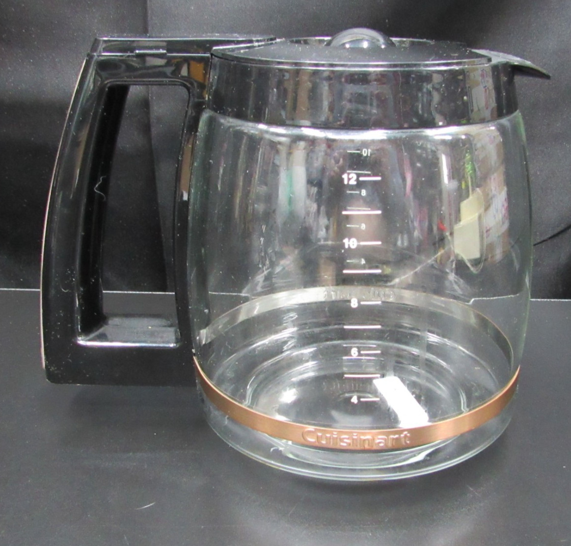 Cuisinart Glass Coffee Carafe Bronze ring and Handle 12 Cup Replacement Part