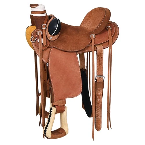 BH Hilason Western Horse Wade Ranch Roping Genuine Leather Saddle Brown