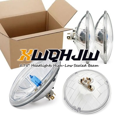 For Cadillac Fleetwood 1965 1966 1967-1968 5.75'' Inch Glass Headlights Chrome