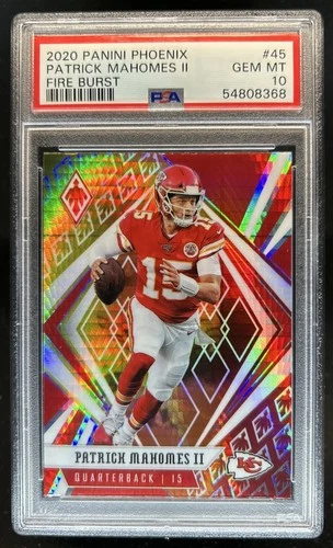 2020 Panini Phoenix Patrick Mahomes II Fire Burst #45 Chiefs PSA 10
