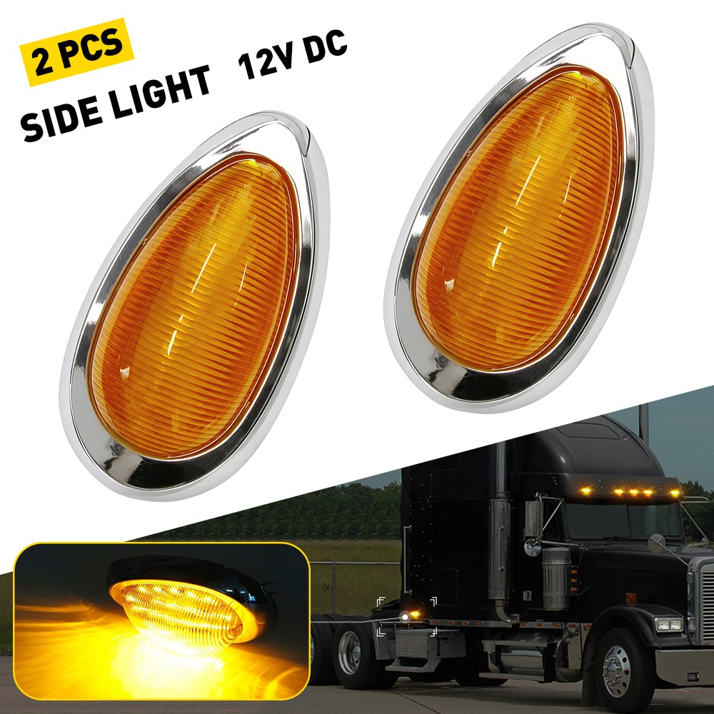 2* LED Side Marker Lamp Amber For Freightliner Columbia Coronado