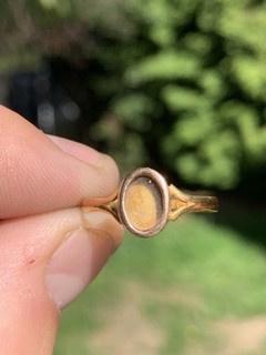 22ct Gold Locket Ring 1876 Victorian 22k 1.2g