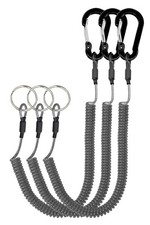 3 Pack Retractable Coiled Lanyard with Carabiner for Outdoor Fishing Camping