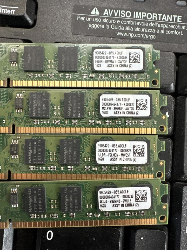 8GB ram memoire KINGSTON KTH-XW4400C6/2G pc2-6400 800mhz DDR2 (4x2GB) - Immagine 4 di 4