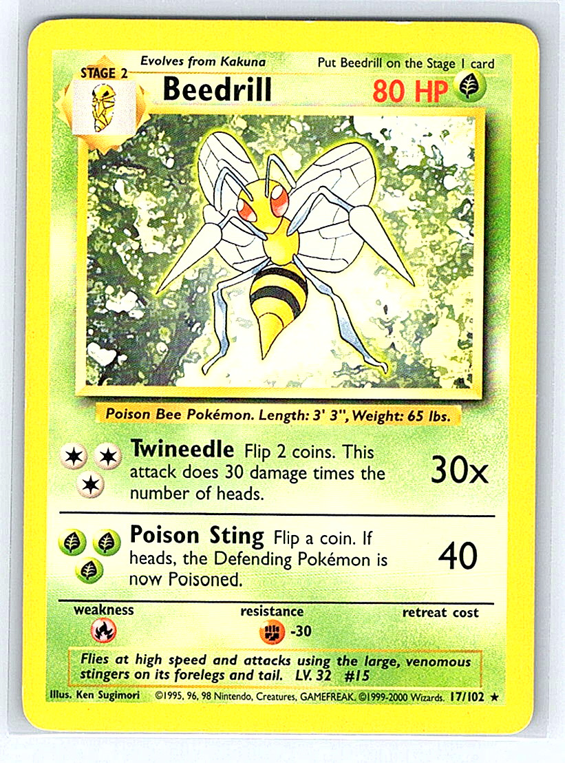 Beedrill 17/102 Base Set HP Pokemon Card