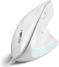 Perixx PERIMICE-513W Wired Ergonomic USB Mouse - 6 Buttons with White