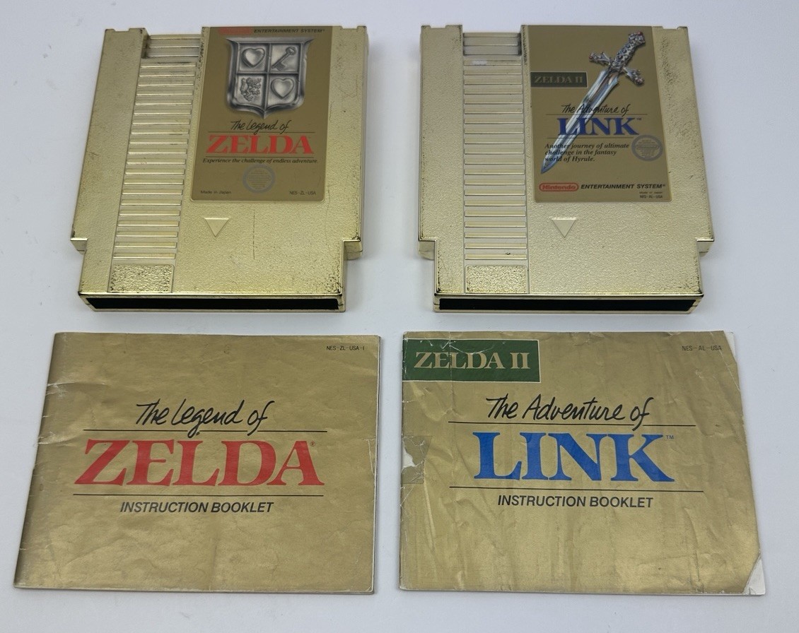 Legend Zelda 1 & 2 II Adventure Link Authentic Nintendo NES Game Lot W/ Manuals!