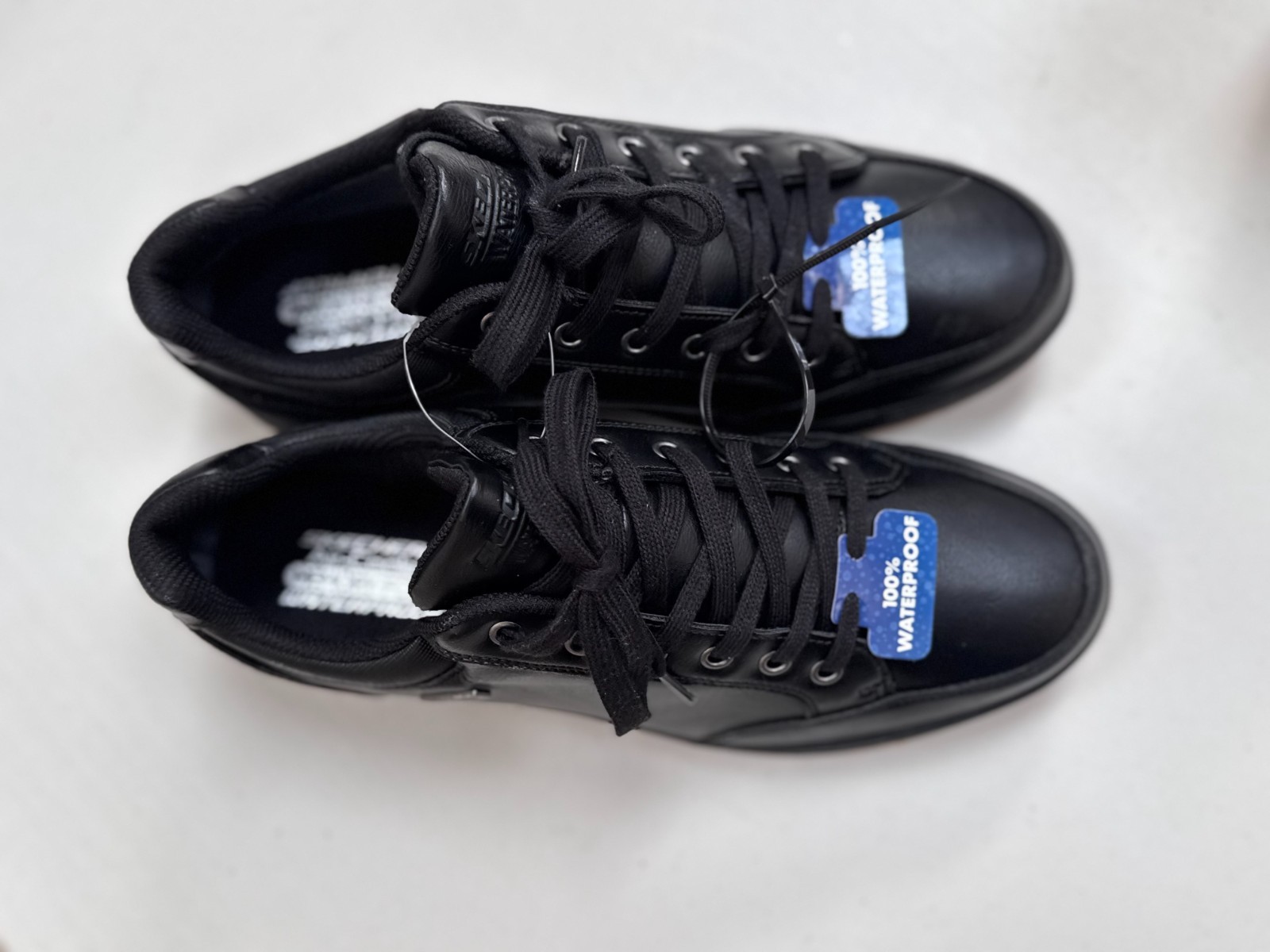 Skechers Men’s Black Waterproof Trainers UK 10 EU 44 Durable Work Shoes image 8
