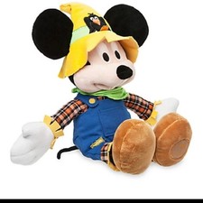 Disney Store Mickey Mouse Scarecrow Plush Halloween Small 15'' 2016 Nwts D98