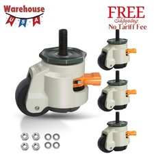 Leveling Stem Casters, M12 Thread Casters Set of 4 Heavy Duty with Leveling feet
