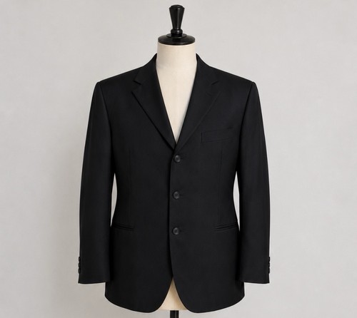 Ermenegildo Zegna Wool Black Blazer Sport Coat Mens 48EU 38US Made In Italy