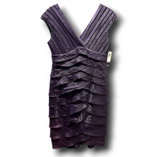 NEW Adrianna Papell Cocktail Dress Size 10 Purple Eggplant Bodycon Party $160