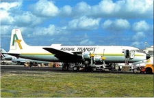 Aerial Transit MDC Douglas DC-6A Airplane at Miami International  Postcard