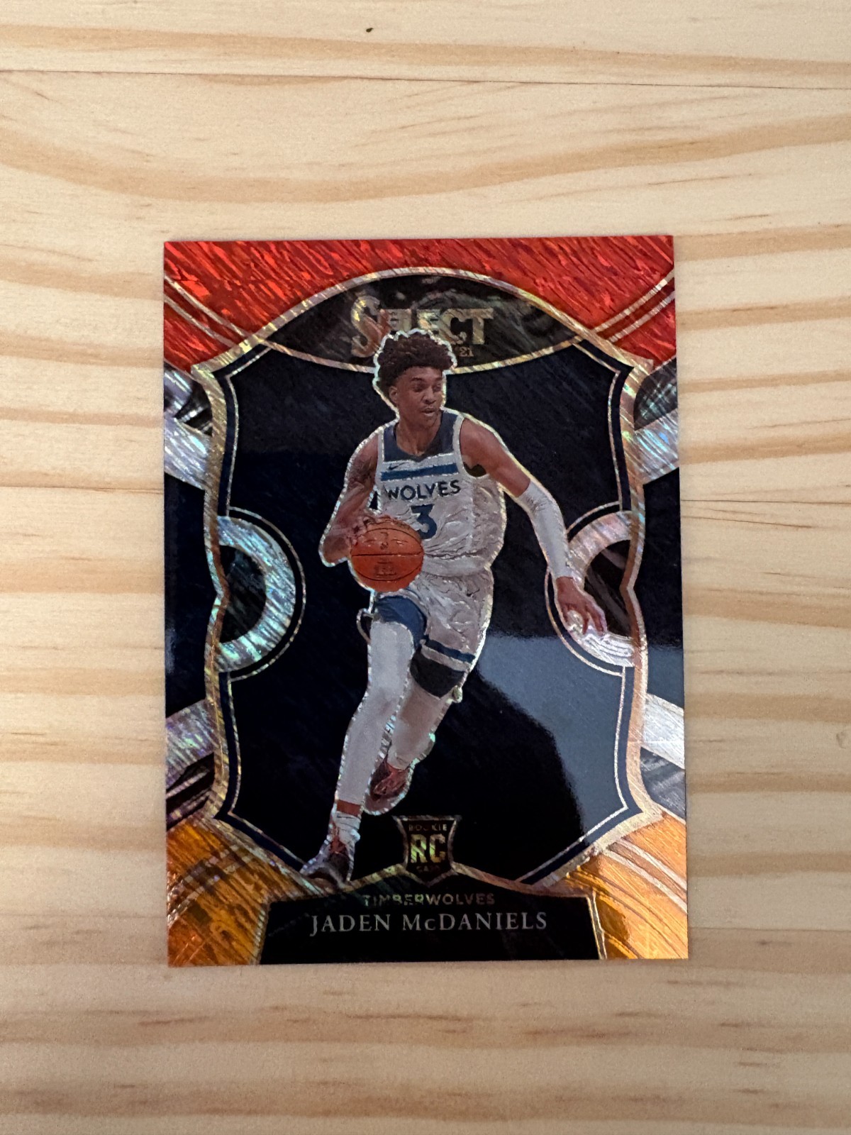 2020-21 Select Prizms Red White Orange Shimmer #88 Jaden McDaniels TIMBERWOLVES