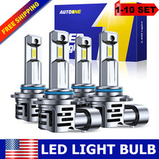 9005 9006 LED Headlights Kit Combo Bulbs 6500K High Low Beam Super White Bright