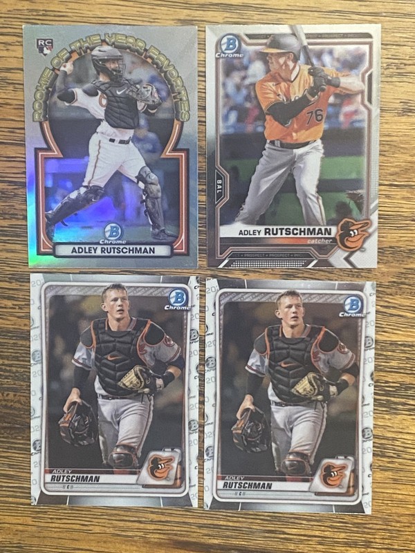 4 ADLEY RUTSCHMAN RC 2023 Bowman Chrome ROYF,  2020-2021 Chrome Prospect combS&H