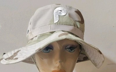 Philadelphia Phillies Throwback Boonie Hat Desert Secure Neck Pull Strap 