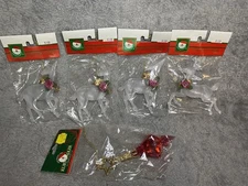 VTG NOS Kurt S. Adler Christmas Ornament Santa's World 4 Frosted Reindeer + ONE