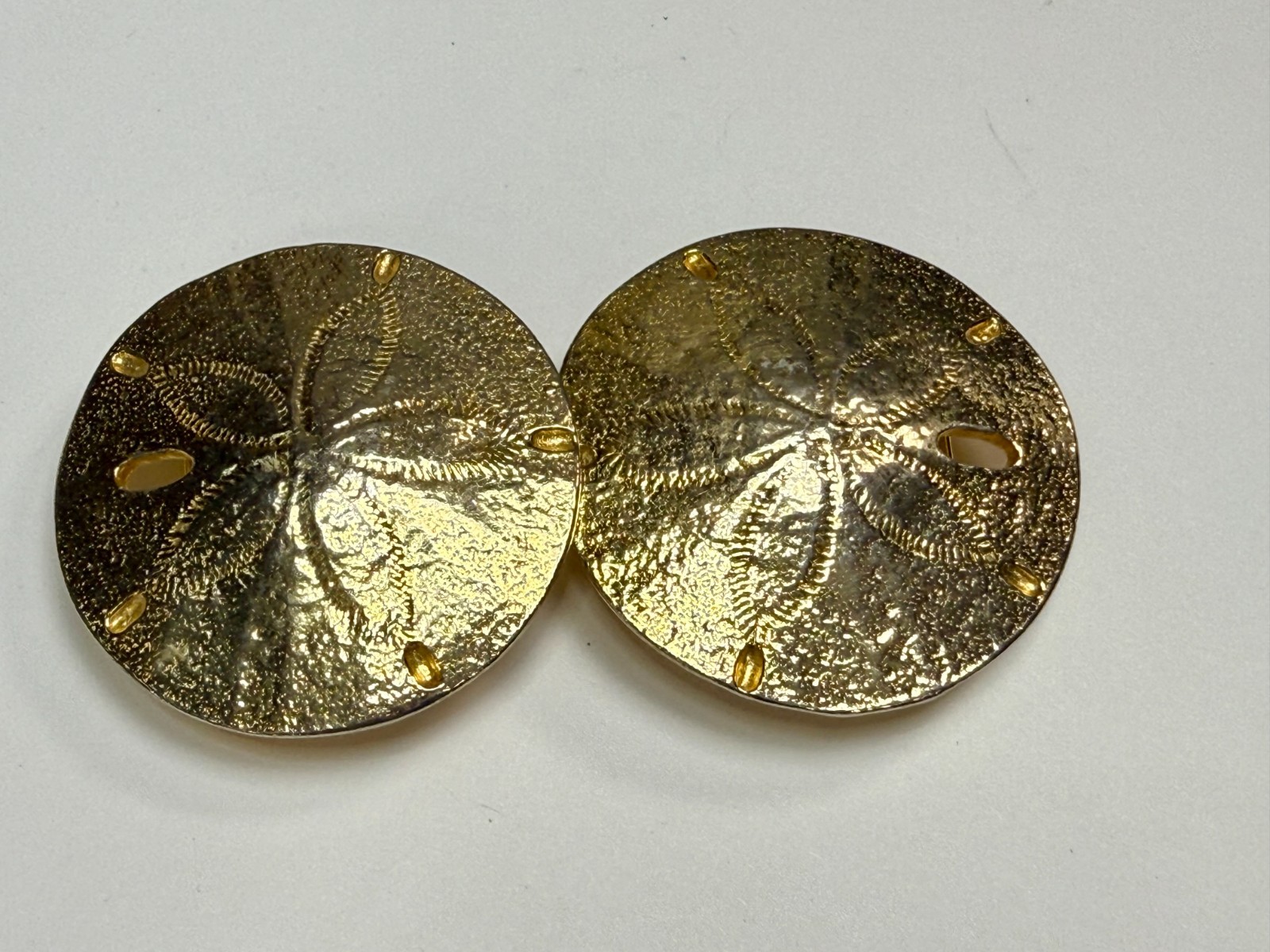 Sand Dollar Sea Shell Interlocking Two Piece Gold… - image 12